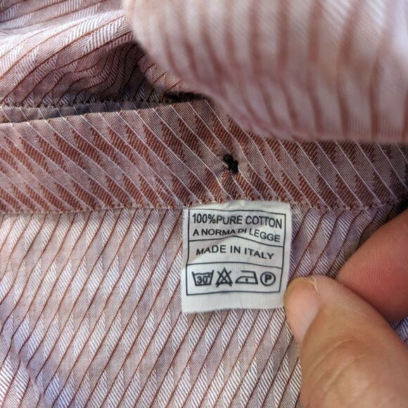 Nino's London Bespoke Mens Button Down 60s Vibe Print Mod Dress Shirt Sz 39/15.5 - Picture 5 of 11